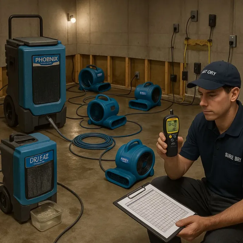 Structural Drying and Dehumidification process in Crystal, MN